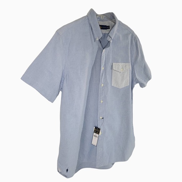 Ralph Lauren NEW Shirt Untuck Flap Pocket Chambray Blue Large - Picture 4 of 13